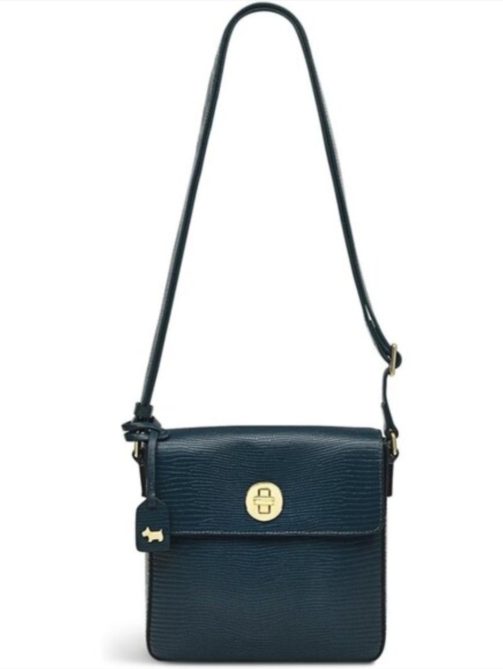 Radley London Colebrook Mini Flapover Crossbody Bag features a faux lizard